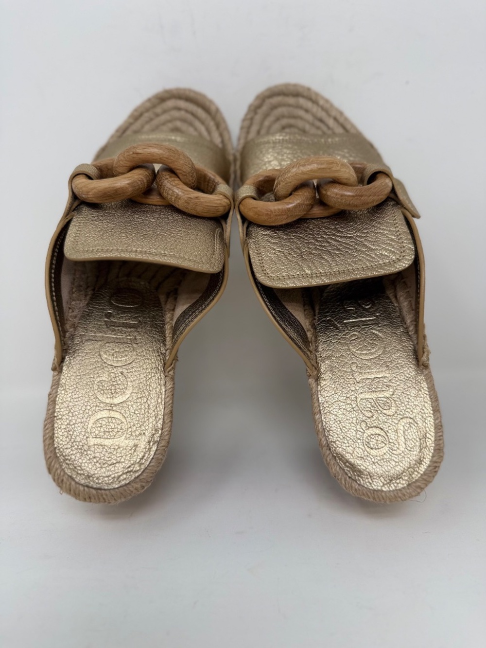 New Pedro Garcia Oliveta Wedge Sandal Nugget Petitgrain Sz 7 - Picture 13 of 15